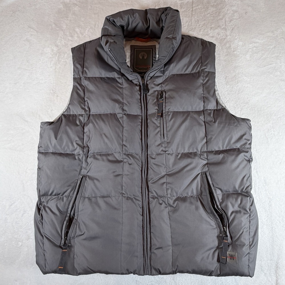 Weatherproof‎ Vest Men's Sz L Gray Garment Co Down Feather 32° Packable Puffer